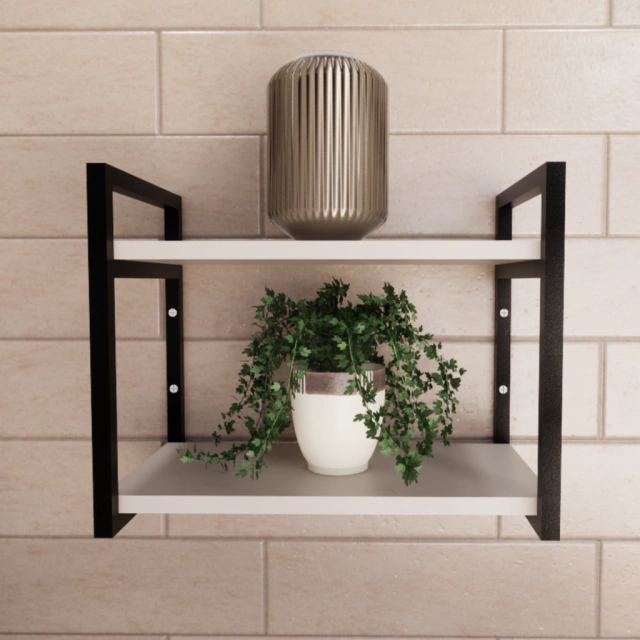 Prateleira Industrial Axial Kit Completo para Escrit�rio, Sala e Cozinha MDF 40x50x30cm (AxLxP)